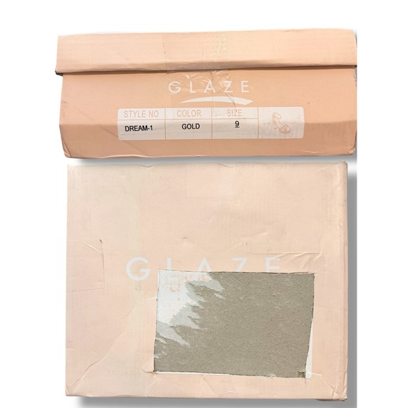 NIB GLAZE Women Sz 9 Gold Glitter Dream Strappy Platform Block Heel Sandals - Picture 5 of 15